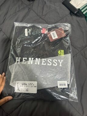 Hennessy Black Graphic Waist Bag with Neon Green Logo and hoodie